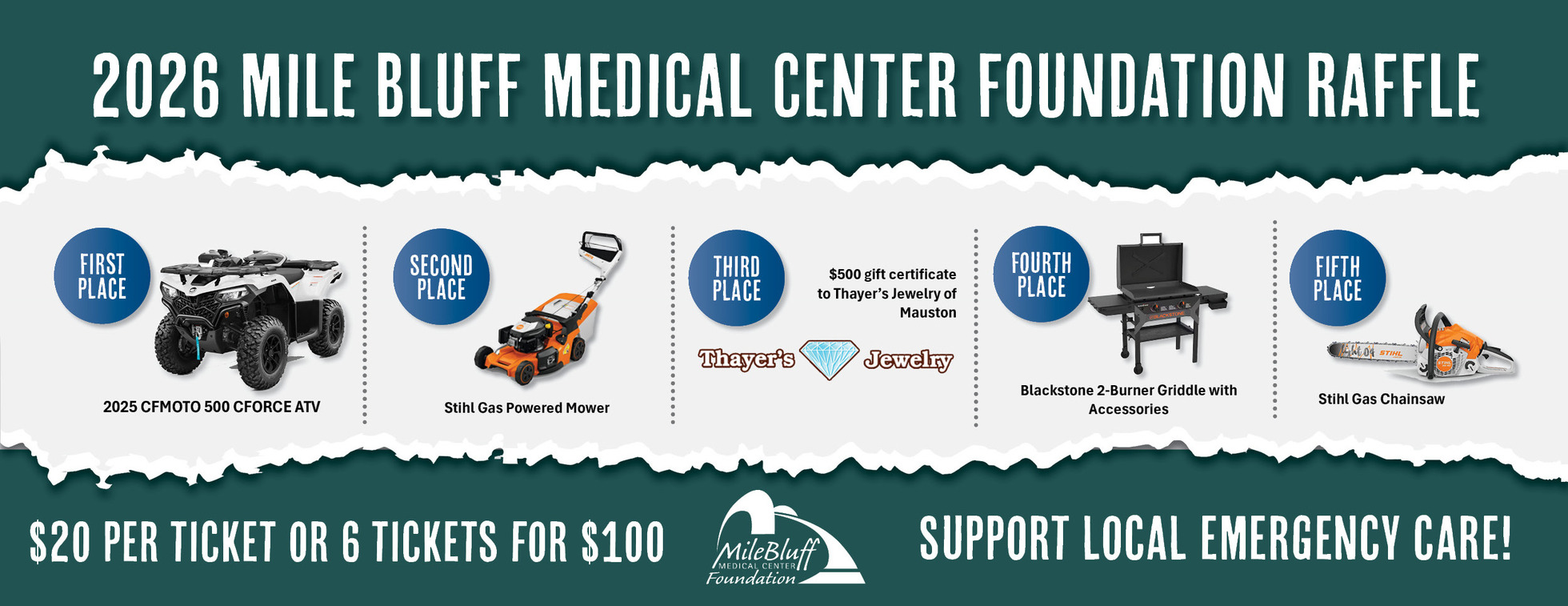 2026 Mile Bluff Medical Center Foundation Raffle